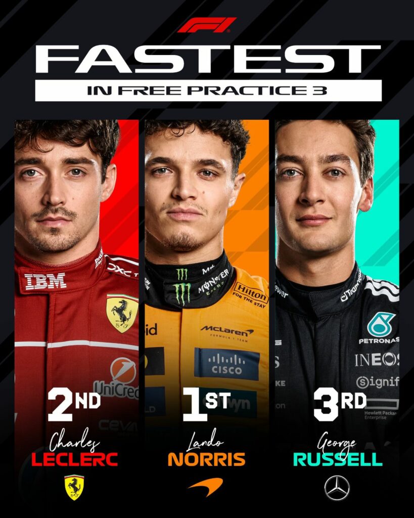 Lando Norris wygrywa trzeci trening